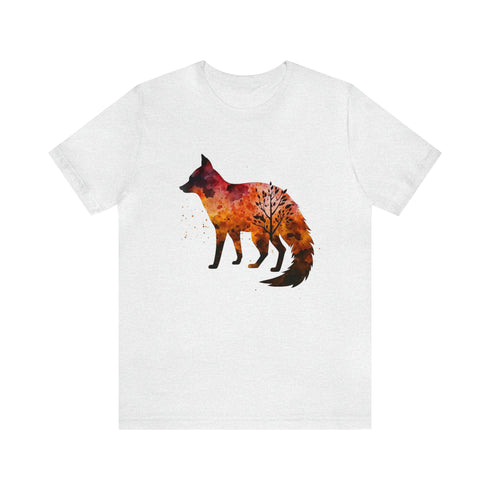 Autumn Fox Silhouette - Short Sleeve Tee Ash